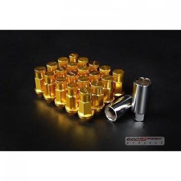 GODSPEED GOLD M12X1.5MM T4 EXTENDED RIM WHEEL LUG NUTS NUT WITH LOCK CIVIC EG EF