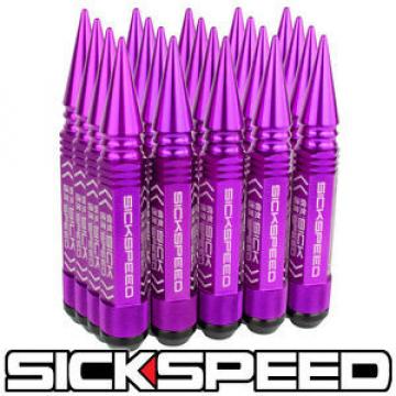 SICKSPEED 20 PC PURPLE 5 1/2&#034; LONG SPIKED STEEL LOCKING LUG NUTS 12X1.25 L12