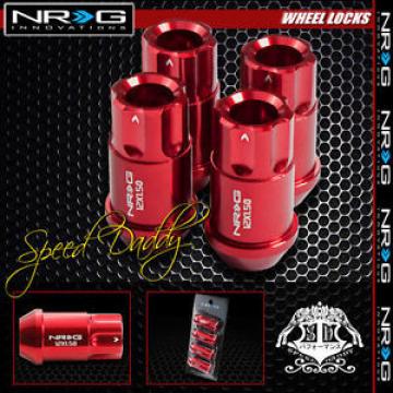 4 X NRG ANODIZED M12XP1.5 1.75&#034;L LUG NUT RIM LOCKS DODGE COLT CHRYSLER NEON RED