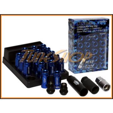 KICS LEGGDURA 53MM SHELL TYPE WHEELS LOCKS LUG NUTS 12X1.5 1.5 ACORN RIM BLUE M