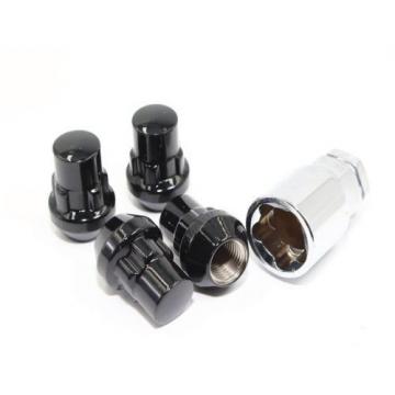 20 Black Acorn Bulge Lug Nuts Wheel Locks 1/2&#034; Ford Mustang Flex Ranger Taurus