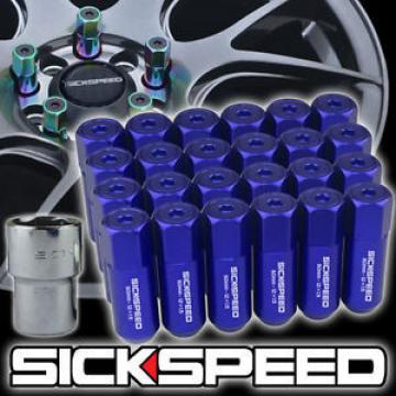 24 BLUE CAPPED ALUMINUM EXTENDED 60MM LOCKING LUG NUTS WHEELS/RIMS 12X1.5 L18