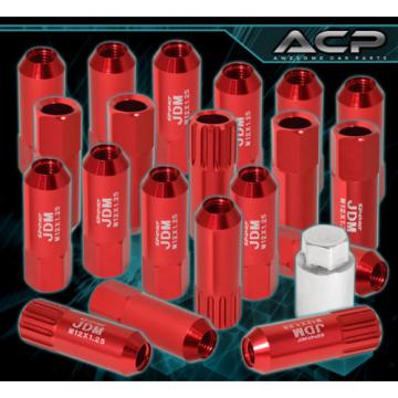 UNIVERSAL 12MMX1.25 LOCKING LUG NUTS OPEN END EXTEND ALUMINUM 20PIECE SET RED