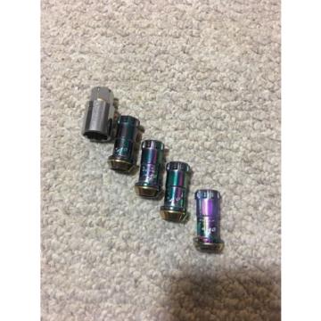 KICS R40 NEO-CHR LOCK LUG NUTS 12x1.5 1.5 FLOATING SEAT ACORN WHEELS RIMS OPEN U