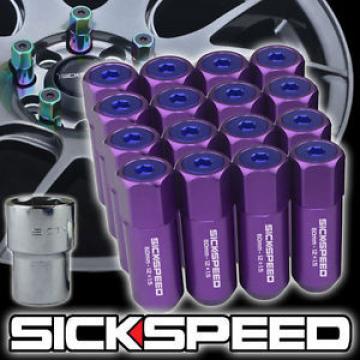 SICKSPEED 16 PURPLE/BLUE CAPS ALUMINUM 60MM LOCKING LUG NUTS WHEEL 12X1.25 L11