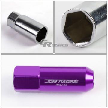 FOR CORVETTE/MALIBU/lMPALA 20X EXTEND ACORN TUNER WHEEL LUG NUTS+LOCK+KEY PURPLE