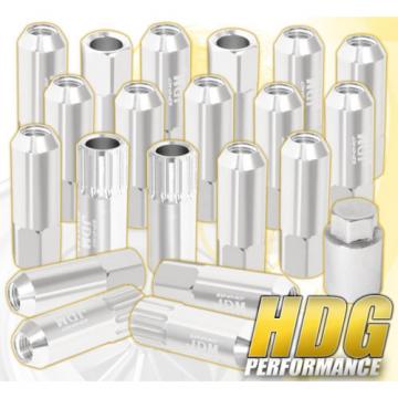 UNIVERSAL M12x1.25 LOCKING LUG NUTS SPORT RACING HEAVY DUTY ALUMINUM SET SILVER