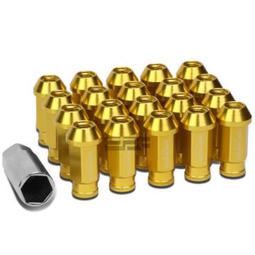 20X M12 X 1.5 LOCKING LUG RACING RIM/WHEEL ACORN TUNER LOCK NUTS+KEY GOLD