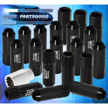 UNIVERSAL M12x1.5MM EXTENDED CNC ALUMINUM JDM VIP LUG NUT LOCKING KEY SET BLACK