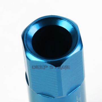 20 PCS M12 X 1.5 ALUMINUM ACORN TUNER LUG NUT/WHEEL LOCK+ADAPTER KEY LIGHT BLUE