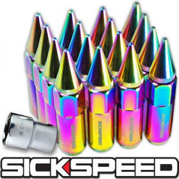 SICKSPEED 16 NEO CHROME SPIKE ALUMINUM 60MM EXTENDED LOCKING LUG NUTS 1/2x20 L30