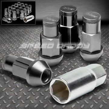 20X RACE RIM EXTENDED ANODIZED WHEEL LUG NUT+LOCK+SOCKET FOR SUBARU/NISSAN BLACK