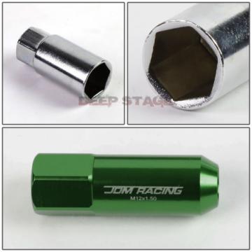 20 PCS M12 X 1.5 ALUMINUM ACORN TUNER LUG NUT/WHEEL LOCK+ADAPTER KEY GREEN