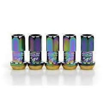 Lug Nuts &#034;Project Kics&#034; R40 12X1.25 (Neo chrome) w/Locks (20 piece set)