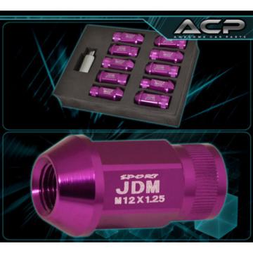 FOR NISSAN 12x1.25MM LOCKING LUG NUTS SPORT RACING HEAVY DUTY ALUMINUM PURPLE