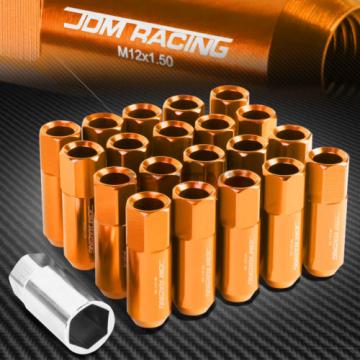 20 PCS M12 X 1.5 ALUMINUM ACORN TUNER LUG NUT/WHEEL LOCK+ADAPTER KEY ORANGE