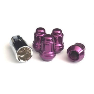 (4) 12x1.5 ACORN SPLINE LUG NUTS WHEELS RIMS LOCKS ANTI-THEFT W/KEY PURPLE