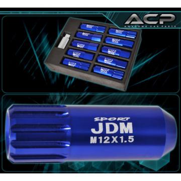 FOR SATURN 12x1.5 LOCKING LUG NUTS 20PC JDM VIP EXTENDED ALUMINUM ANODIZED BLUE