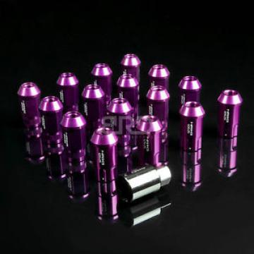 NRG ANODIZED ALUMINUM OPEN END TUNER WHEEL LUG NUT LOCK M12x1.25 PURPLE 16PC+KEY