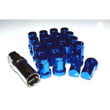 NNR CLOSED ENDED HEPTAGON LUG NUT LOCK SET BLUE 12X1.5MM 20PC NNR-LN-HP1215BL