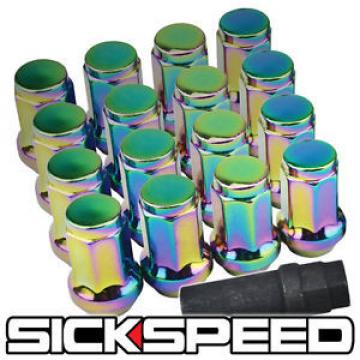 SICKSPEED 16 PC NEO CHROME LOCKING HEPTAGON SECURITY LUG NUTS LUGS 12X1.25 L11