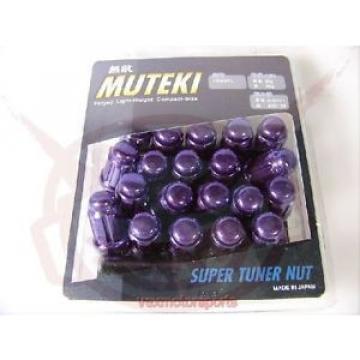 MUTEKI PURPLE CLOSED END 20PCS 12X1.5 WHEEL RIM SPLINE TUNER ACORN LOCK LUG NUTS