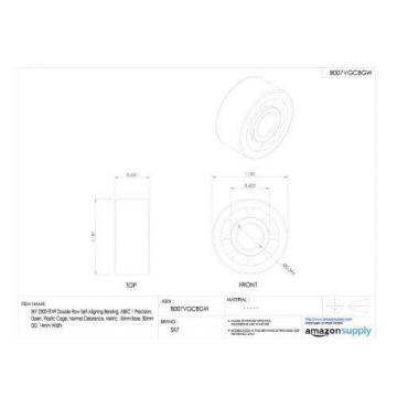 SKF 2200 ETN9 Double Row Self-Aligning Bearing, ABEC 1 Precision, Open, Plastic