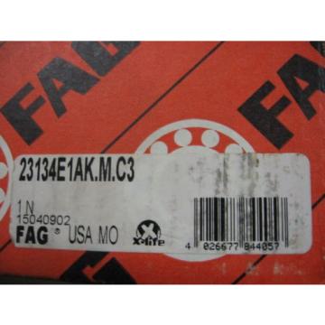 FAG 23134E1AK.M.C3 Tapered Bore Double Row Sherical Roller Bearing 170x280x88 mm