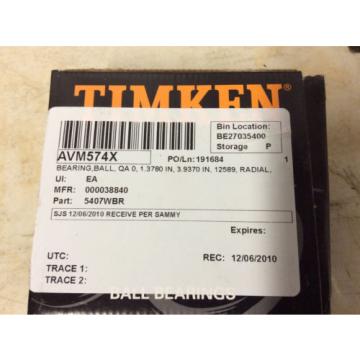 (1) Timken Ball Angular Contact Double Row - 5407WBR