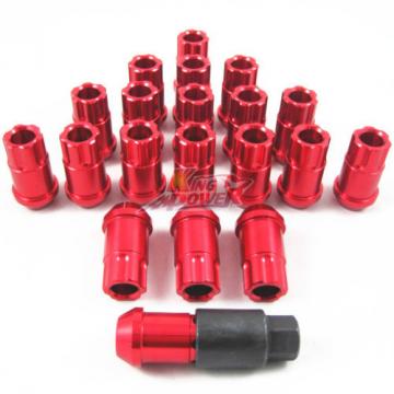 20PC FOR HONDA ACURA 12X1.5MM ALUMINUM RACING LOCKING LUG NUTS SET RED