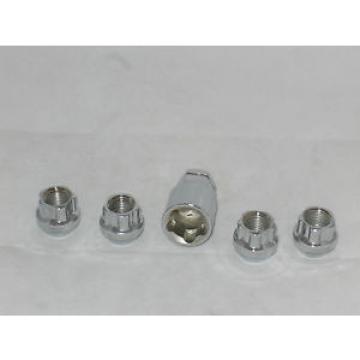 4 CHROME OPEN END BULGE 12mm x 1.50 WHEEL RIM ACORN LOCKING LUG NUTS AND 1 KEY