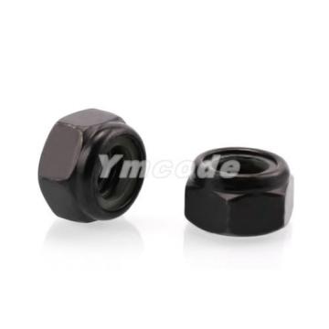 50pcs M3x0.5mm Black Zinc Plated Nylock Self-Locking Nylon Insert Hex Lock Nuts