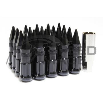 *BLEMISHED* Z RACING BLACK SPIKE STEEL LUG NUTS EXTENDED SET 20 PCS KEY 12X1.5