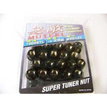 MUTEKI BLACK OPEN END 20PCS 12X1.25 WHEEL RIM SPLINE TUNER ACORN LOCK LUG NUTS