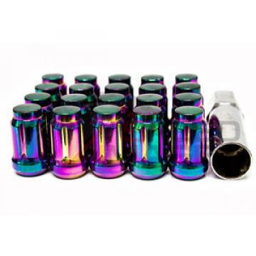 NEO CHROME STEEL CLOSE ENDED LUG NUTS SET 20 PCS KEY 12X1.5 TUNER DRAG SPLINE FD