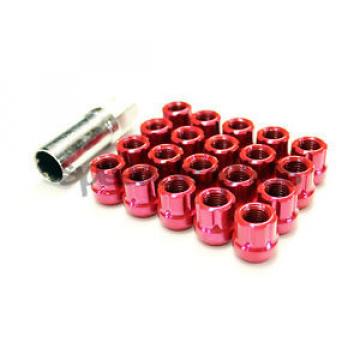 Z RACING TUNER SPLINE STEEL MAGENTA RED 20 PCS 12X1.25MM OPEN ENDED LUG NUTS SET