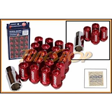 VOLK RACING RAYS STRAIGHT L42 DURA WHEELS LOCK LUG NUTS 12X1.5 1.5 RIM RED L