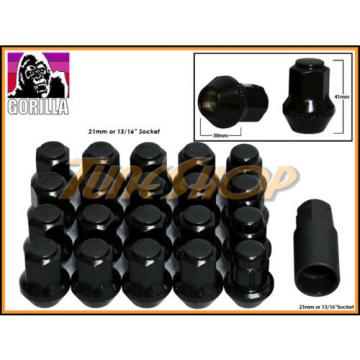 16+4 LOCK GORILLA LARGE SEAT OEM OE STOCK WHEELS LUG NUTS 14X1.5 M14 RIMS BLACK