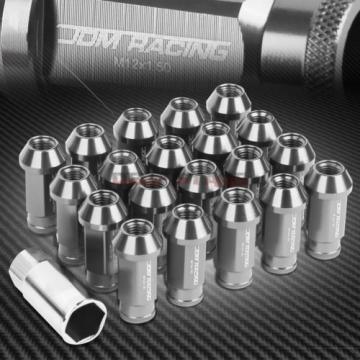 20 PCS M12 X 1.5 ALUMINUM 50MM LUG NUT/WHEEL LOCK+ADAPTER KEYSILVER