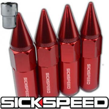 SICKSPEED 4 PC RED SPIKED ALUMINUM 60MM LOCKING LUG NUTS WHEEL 14X1.5 L19