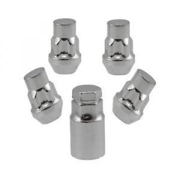 Chrome Locking Lug Kit Bulge Acorn 14x1.5 Threads | 4 Lugs 1 Key | Wheel Locks