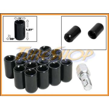 16 TUNER WHEEL LOCK LUG NUTS 8 POINT KEY 12X1.5 12 1.5 ACORN OPEN END BLACK T