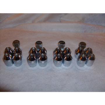 NEW Set of Qty 16 Chrome Lug nuts with Locking keys 12mm x 1.25 NOS