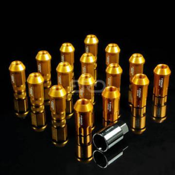 NRG ANODIZED ALUMINUM OPEN END TUNER LUG NUTS LOCK M12x1.5 ROSE GOLD 16 PC+KEY