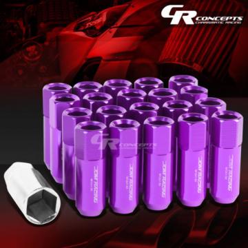 20X RACING RIM EXTENDED ACORN TUNER  WHEEL LOCK LUG NUTS+1X ADAPTER KEY PURPLE