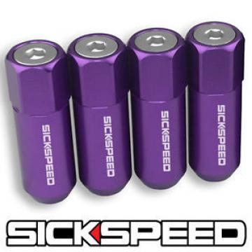 SICKSPEED 4 PC PURPLE/POLISHED CAPPED ALUMINUM EXTENDED LUG NUTS 1/2x20 L25