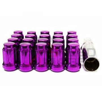 PURPLE STEEL CLOSE ENDED LUG NUTS SET 20 PCS KEY 12X1.5MM TUNER DRAG SPLINE FD