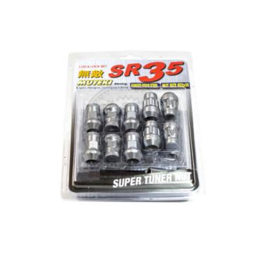 MUTEKI SR35 LUG NUTS STEEL SILVER 12X1.25 16 PCS + 4 LOCKS CLOSE END 35MM TUNER