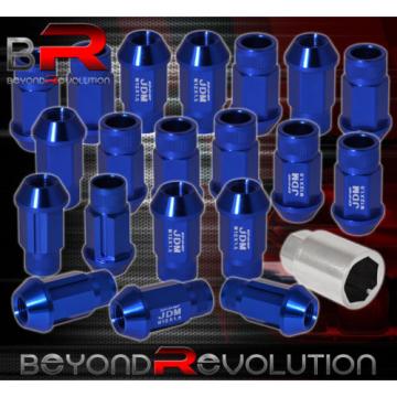 For Chevy M12X1.5 Locking Lug Nuts Open End Extend Aluminum 20 Piece Set Blue