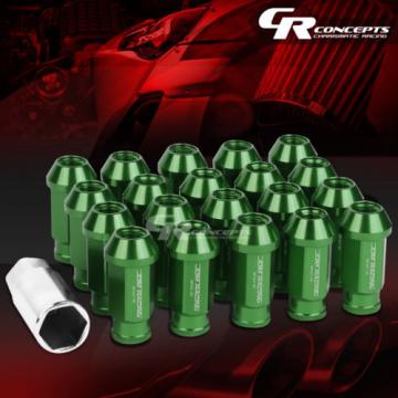 FOR CORVETTE/MALIBU/lMPALA 20X ACORN TUNER ALUMINUM WHEEL LUG NUTS+LOCK GREEN